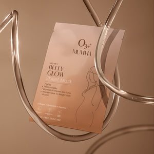 O3+ Belly Glow Hydrating Sheet Mask | Eases Stretch Marks Pregnancy Safe Skincare With Bio Nourish Oil