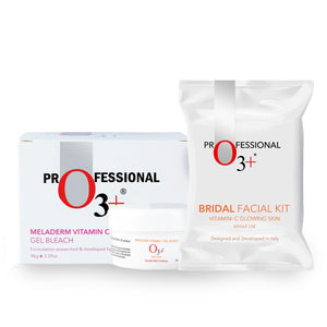 O3+ Bridal Facial Kit Vitamin C & Meladerm Vitamin C Gel Bleach Combo(136g+96g)